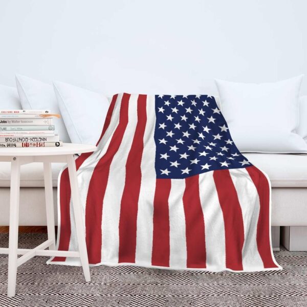USA Flag Fleece Blanket Sherpa Blanket