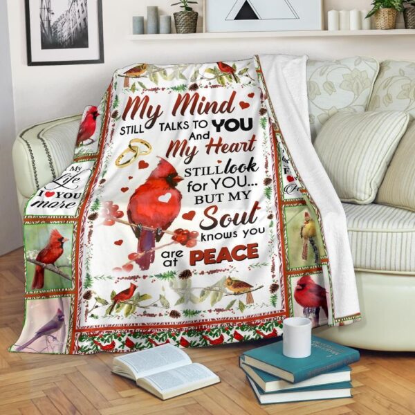Cardinal To My Husband Fleece Blanket Sherpa Blanket