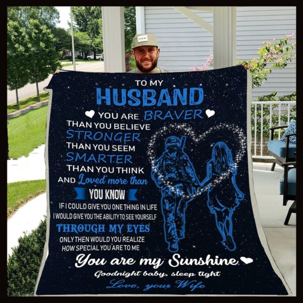 To My Husband Fleece Blanket Sherpa Blanket
