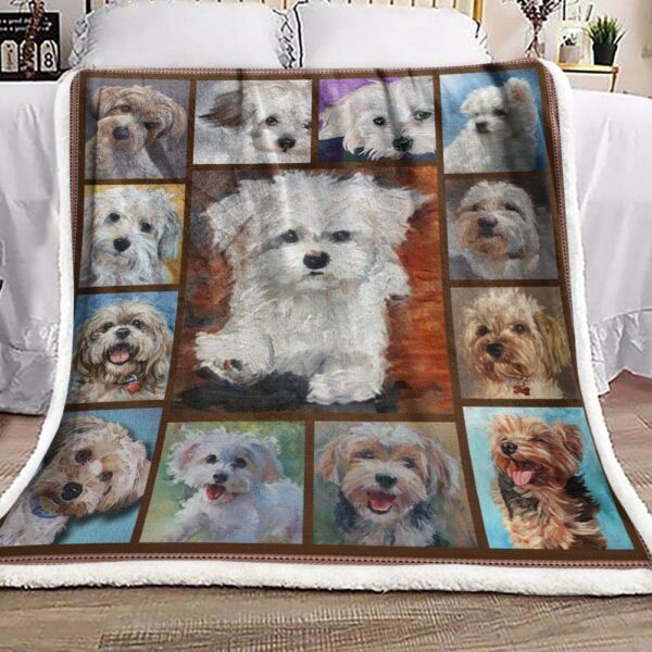 Shih Tzu Love Fleece Blanket Sherpa Blanket