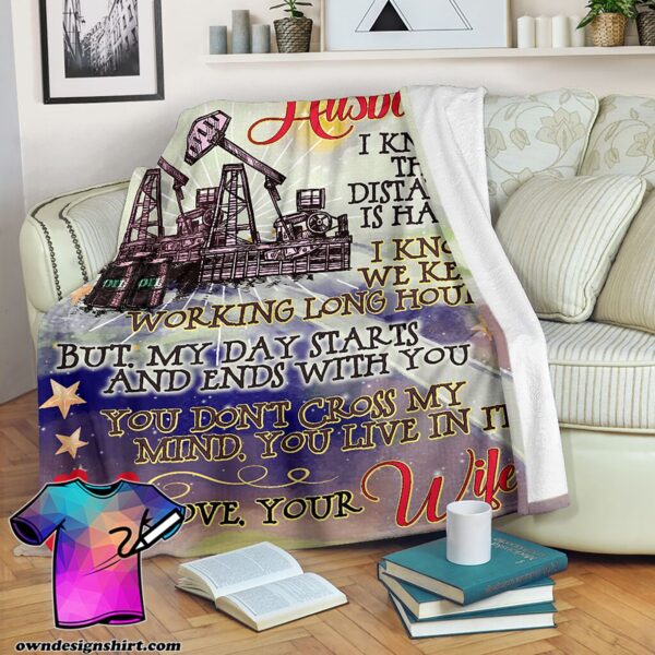 To My Husband An Oilfield Man Fleece Blanket Sherpa Blanket