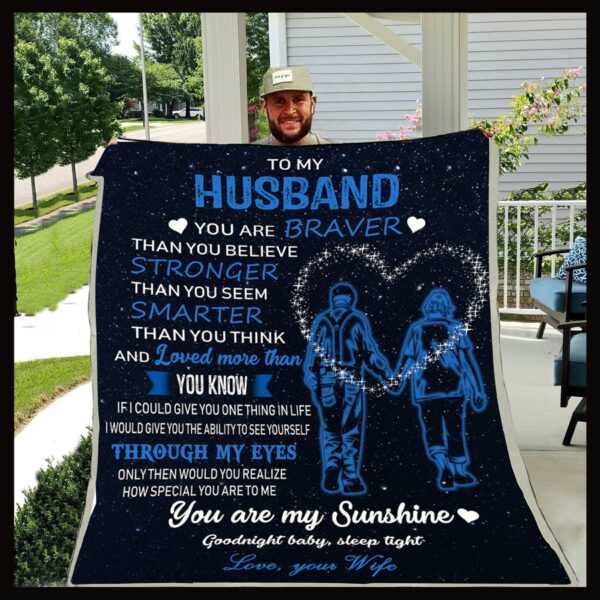 To My Husband Fleece Blanket Sherpa Blanket