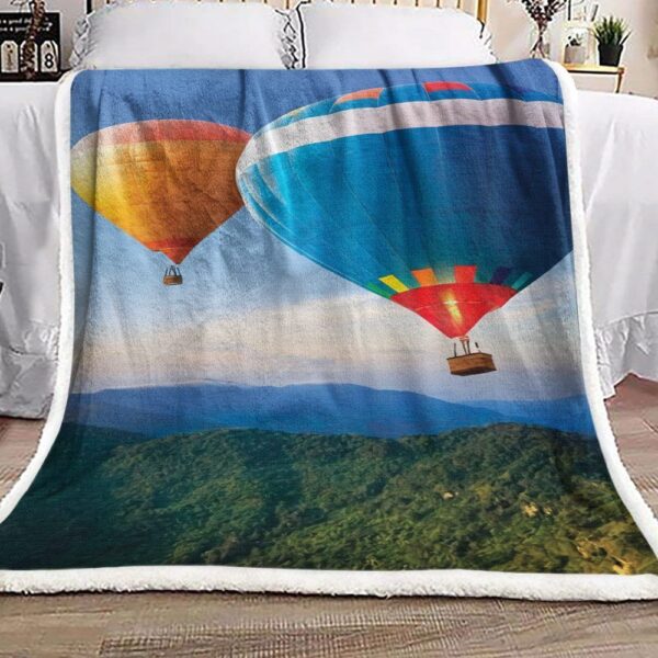 Hot Air Balloon Fleece Blanket Sherpa Blanket