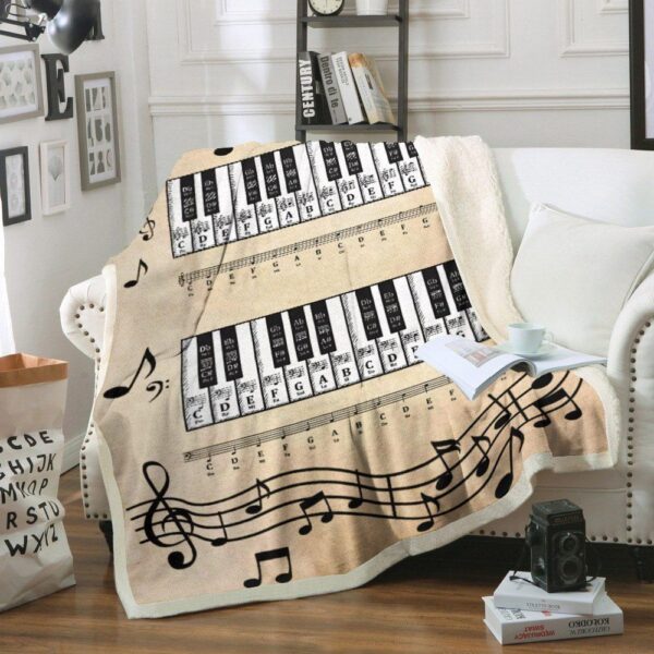 Piano Fleece Blanket Sherpa Blanket