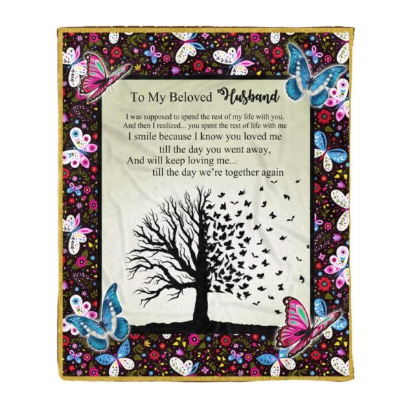 To My Beloved Husband Fleece Blanket Sherpa Blanket