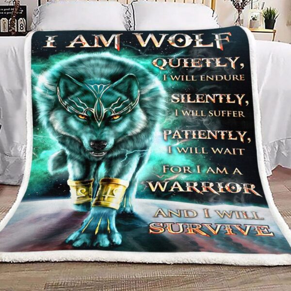 I Am Wolf Fleece Blanket Sherpa Blanket