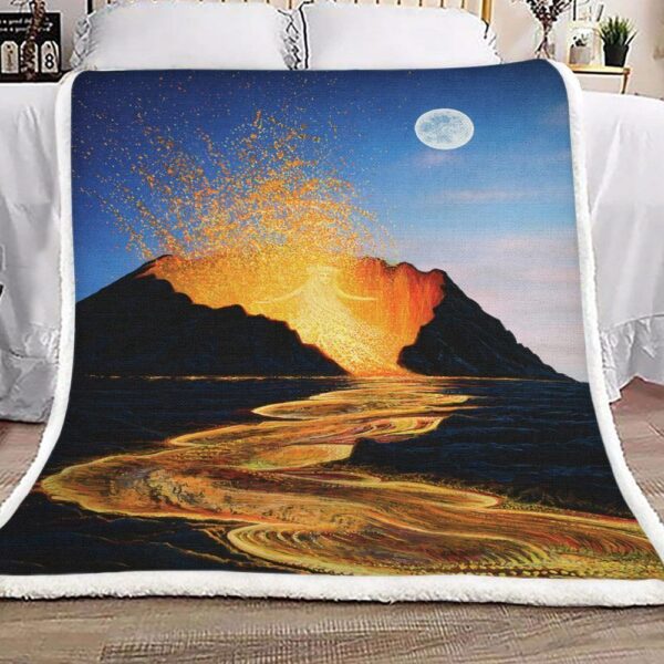 Erupting Volcano Fleece Blanket Sherpa Blanket