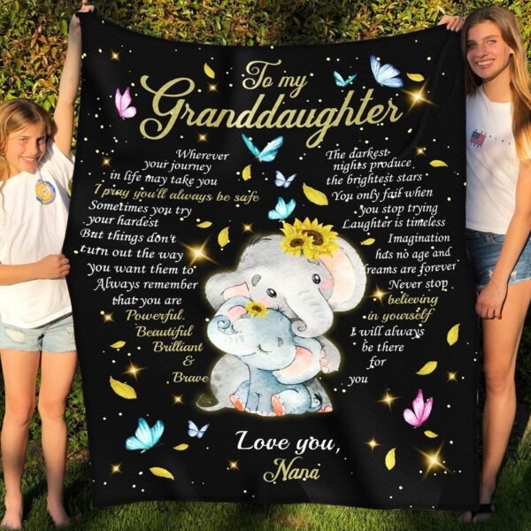 Granddaughter Nana Always Be Safe Fleece Blanket Sherpa Blanket