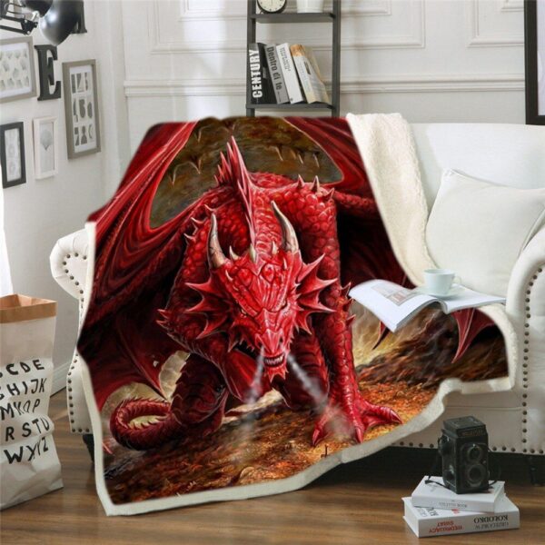 Dinosaur Fleece Blanket Sherpa Blanket