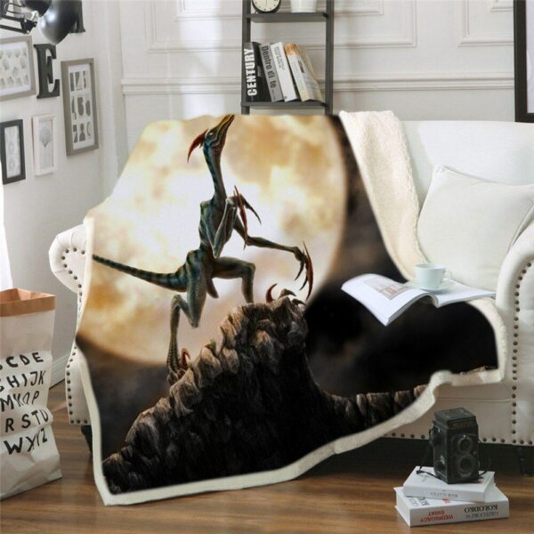 Dinosaur Fleece Blanket Sherpa Blanket