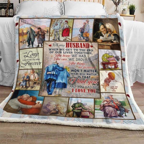 To My Husband I Love You Forever And Always Fleece Blanket Sherpa Blanket