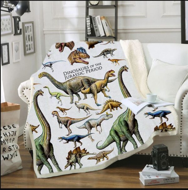 Dinosaurs Of The Jurassic Period Fleece Blanket Sherpa Blanket