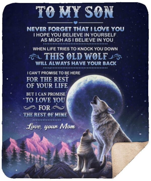 To My Son Wolf Fleece Blanket Sherpa Blanket