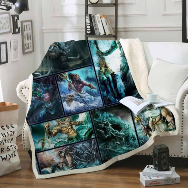 Poseidon Fleece Blanket Sherpa Blanket