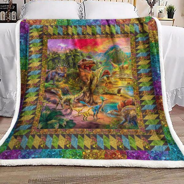 Dinosaur Fleece Blanket Sherpa Blanket