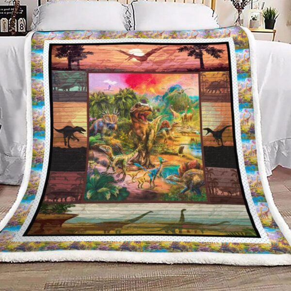 Dinosaur Fleece Blanket Sherpa Blanket