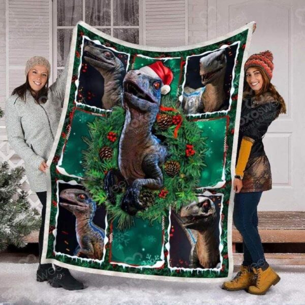 Dinosaur Christmas Fleece Blanket Sherpa Blanket