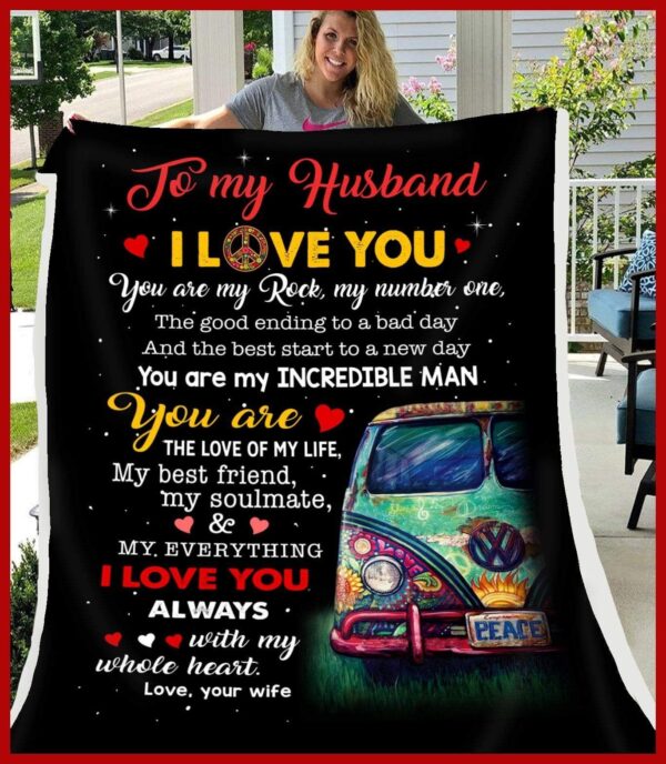 To My Husband Fleece Blanket Sherpa Blanket