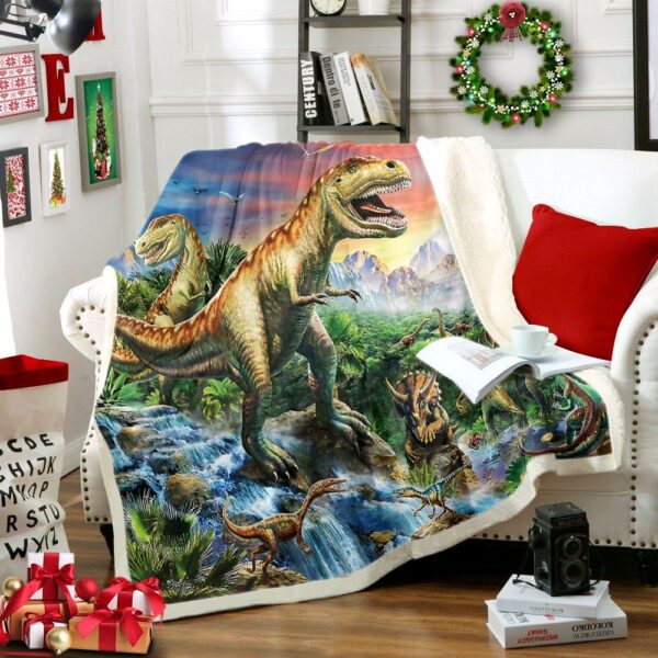 Dinosaur Fleece Blanket Sherpa Blanket
