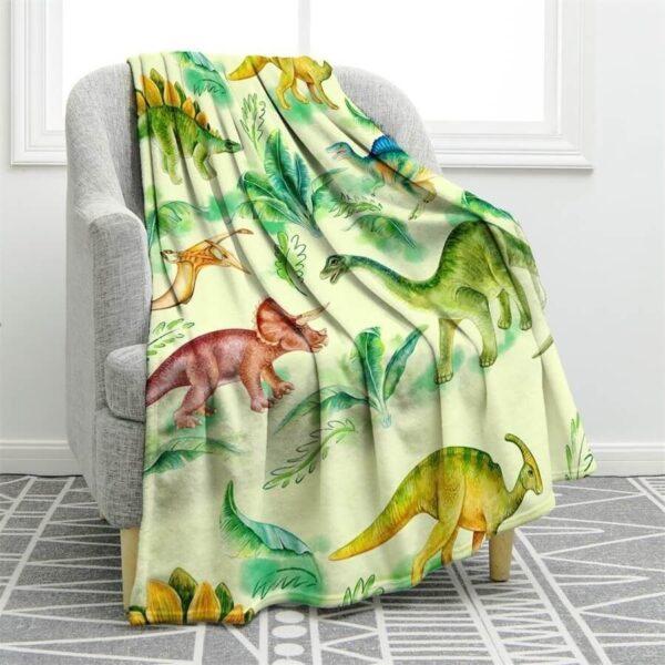 Dinosaur Flannel Fleece Blanket Sherpa Blanket