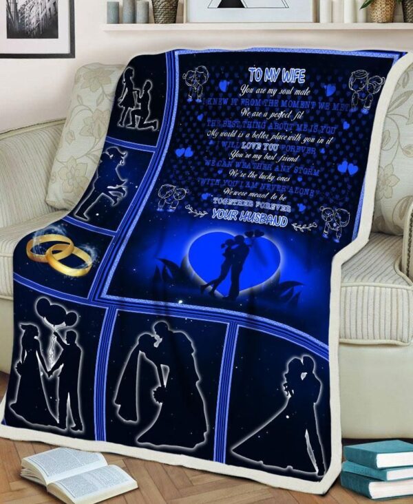 My Soul Mate Best Friend Husband Fleece Blanket Sherpa Blanket