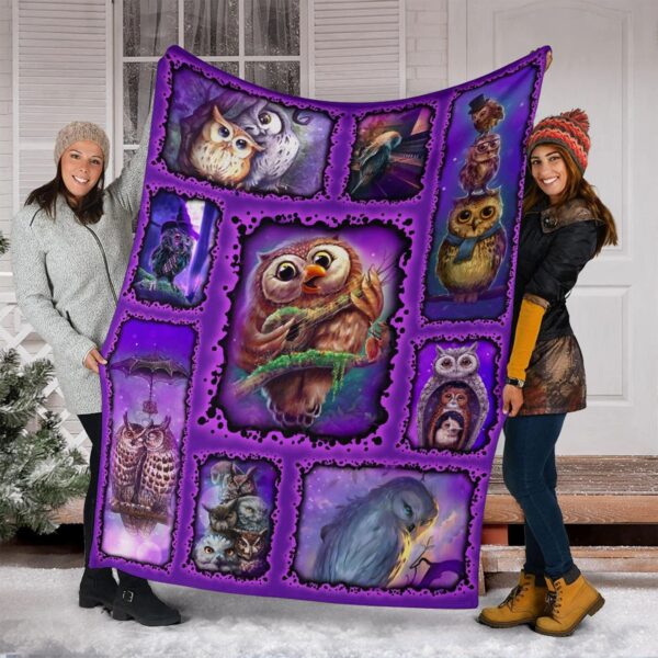 Owl Fleece Blanket Sherpa Blanket
