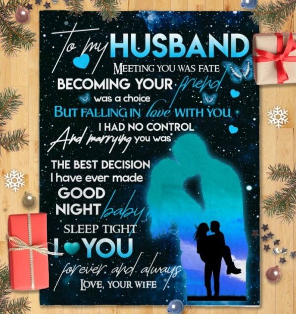 To My Husband Fleece Blanket Sherpa Blanket