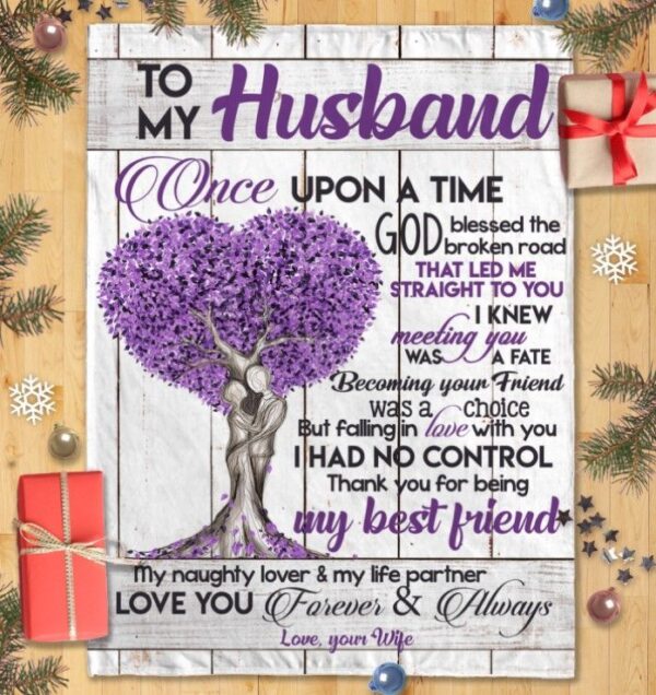 Love Tree To My Husband Fleece Blanket Sherpa Blanket