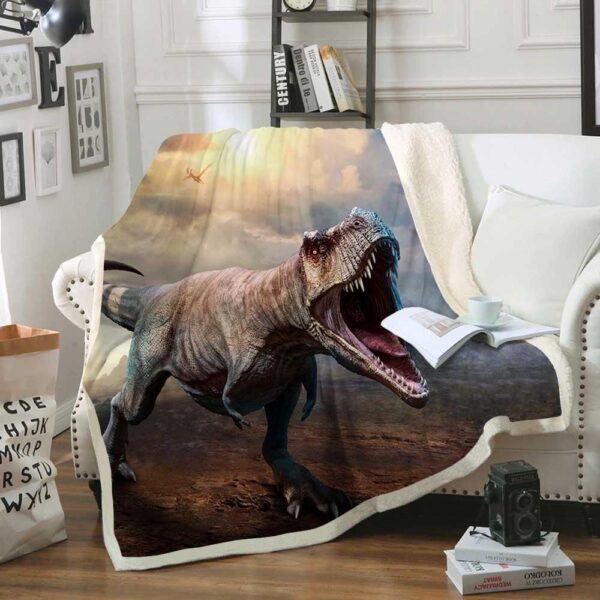 Dinosaur Fleece Blanket Sherpa Blanket