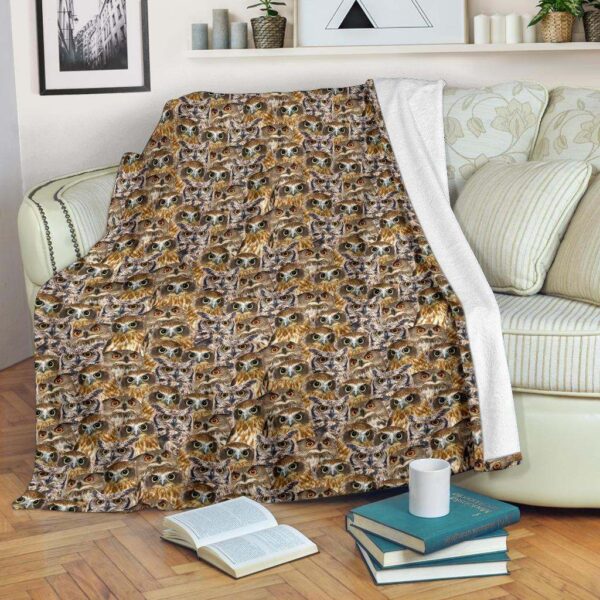 Owl Full Face Fleece Blanket Sherpa Blanket