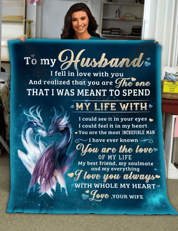 To My Husband You Are The One That I Was Meant To Spend My Life With Fleece Blanket Sherpa Blanket