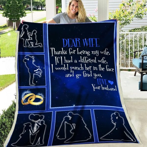 Thanks For Being My Wife Husband Fleece Blanket Sherpa Blanket