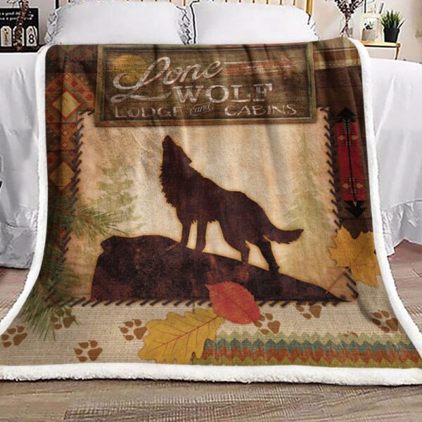Lone Wolf Fleece Blanket Sherpa Blanket