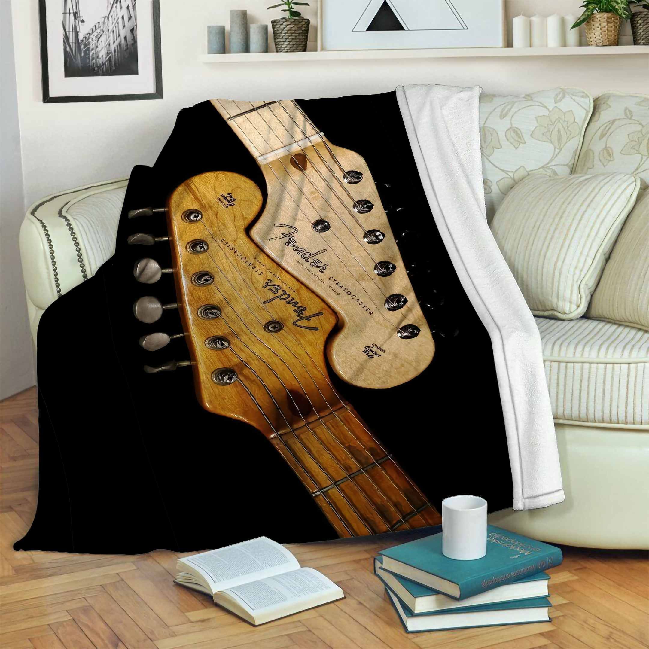 Guitar Fender Fleece Blanket Sherpa Blanket The Daisy Shop
