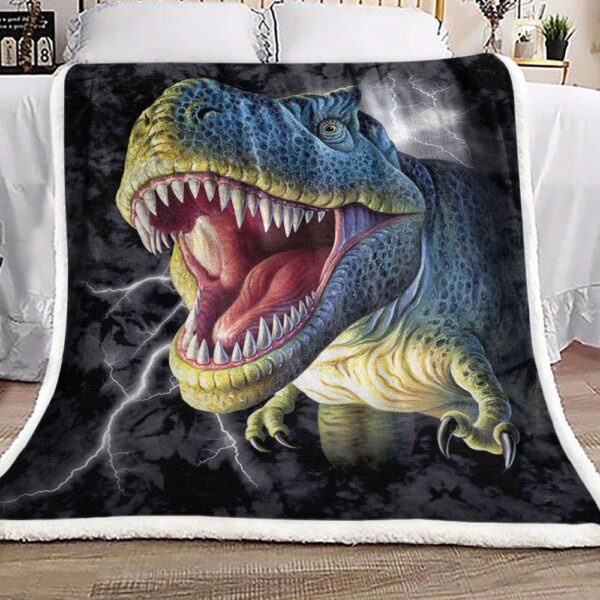 Dinosaur Lightning Rex Fleece Blanket Sherpa Blanket