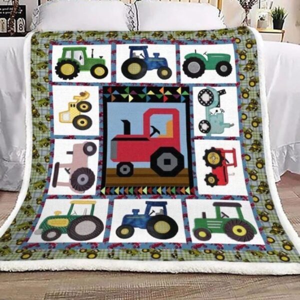 Love Tractor Fleece Blanket Sherpa Blanket