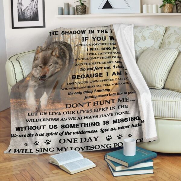 I Am A Wolf Fleece Blanket Sherpa Blanket