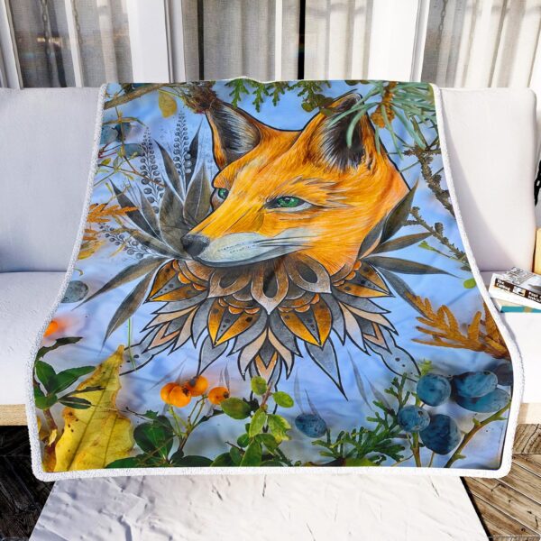 Fox Painting Fleece Blanket Sherpa Blanket
