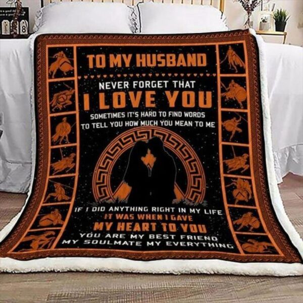 To My Gorgeous Husband Sparta Fleece Blanket Sherpa Blanket
