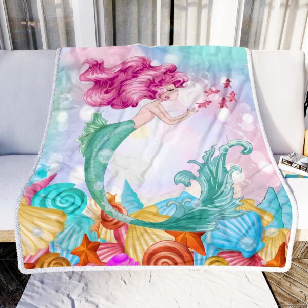 Mermaid Fleece Blanket Sherpa Blanket