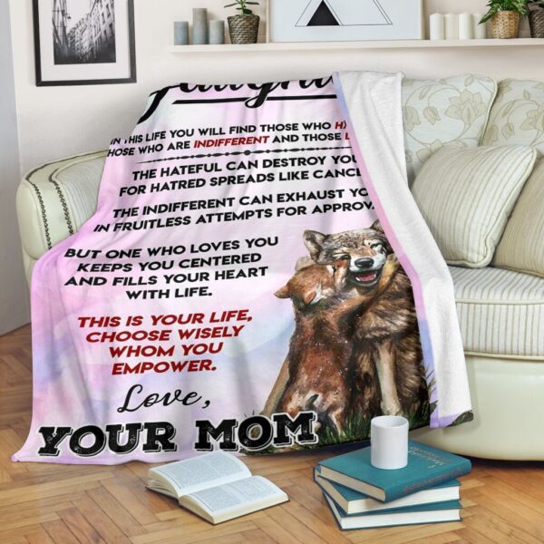 To My Daughter Wolf Fleece Blanket Sherpa Blanket