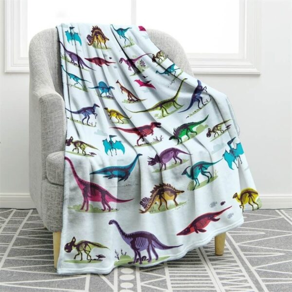 Dinosaur Fleece Blanket Sherpa Blanket