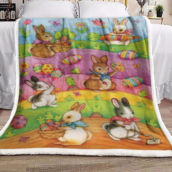 Easter Bunny Fleece Blanket Sherpa Blanket