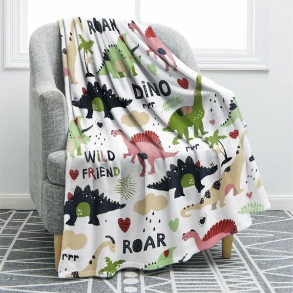 Dinosaur Fleece Blanket Sherpa Blanket
