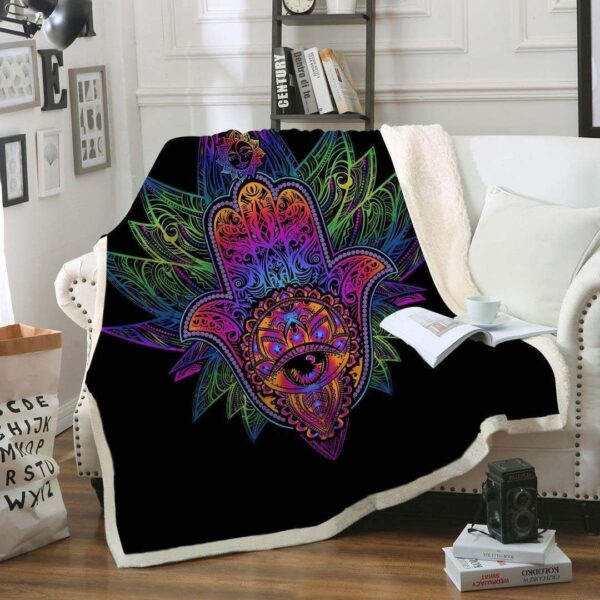 Hand Of Fatima Fleece Blanket Sherpa Blanket