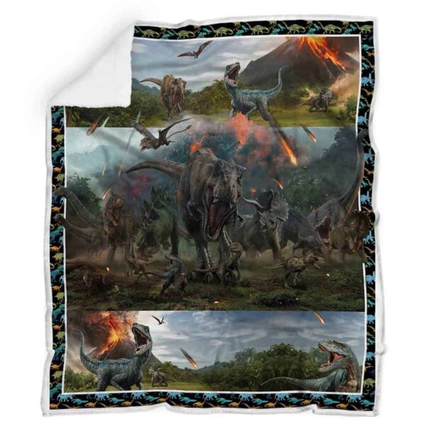 Dinosaur Fleece Blanket Sherpa Blanket