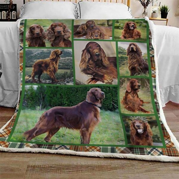 Irish Setter Natural Fleece Blanket Sherpa Blanket