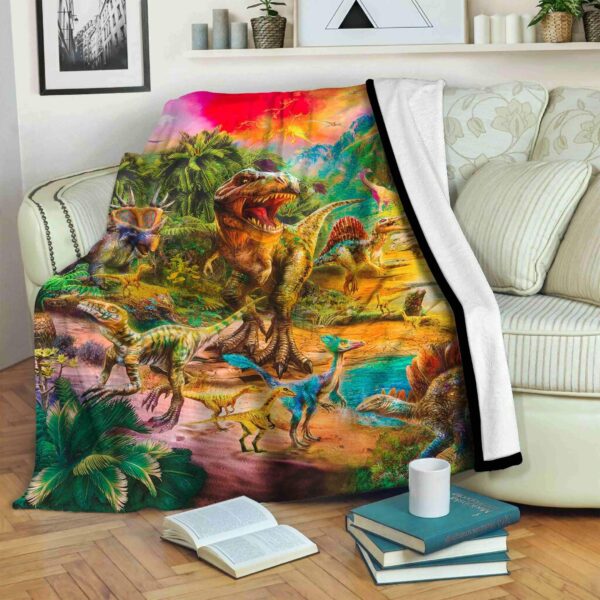 Dinosaur Fleece Blanket Sherpa Blanket
