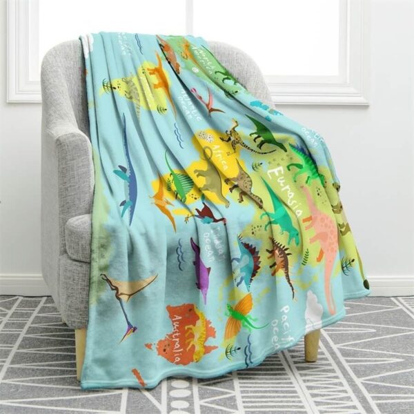 Dinosaur Fleece Blanket Sherpa Blanket
