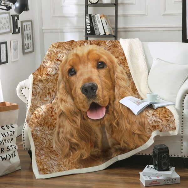 English Cocker Spaniel Fleece Blanket Sherpa Blanket